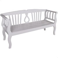 Gartenbank Arcadia 3-Sitzer weiß Holz-Bank 175cm