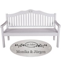 Bank zur Goldhochzeit mit Gravur-Schild zB Ranke...