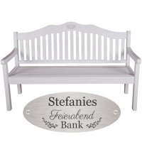 Bank für Rentner mit Gravur-Schild zB Feierabend...