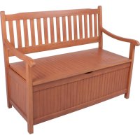Bank mit Staufach 2-Sitzer Holz-Bank Houston Truhenbank...