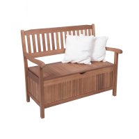 Bank mit Staufach 2-Sitzer Holz-Bank Houston Truhenbank...