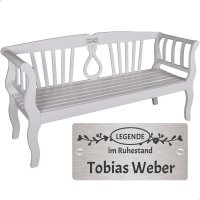 Rentnerbank mit Gravur-Schild zB Legende im Ruhestand...