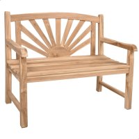 Bank Marisa 2-Sitzer Holz-Bank 110cm Teak Gartenbank Sonne