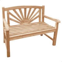 Bank Marisa 2-Sitzer Holz-Bank 110cm Teak Gartenbank Sonne