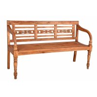 Bank Moyo 3-Sitzer Holz-Bank 150cm Mahagoni Gartenbank...
