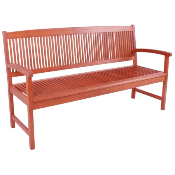 Goldene Hochzeit Bank mit Gravur-Schild zB Ringe (Namen/Datum), 3-Sitzer Gartenbank Stockholm 157cm, Edelstahlschild personalisiert, Geschenk 50. Ehe-Jubiläum
