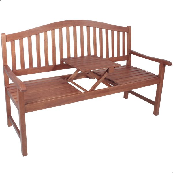 Bank mit Klapptisch 2-3 Sitzer Holz-Bank Phuket 150cm