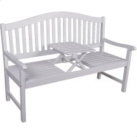 Bank mit Klapptisch 2-3 Sitzer Holz-Bank Singapur 150cm...