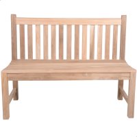 Bank Solo 2-Sitzer Holz-Bank ohne Armlehne 120cm Teak