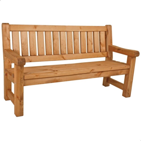 Bank zur Silberhochzeit mit Gravur-Schild zB Ringe (Namen/Datum), 3-Sitzer Gartenbank Allgäu 184cm, Edelstahlschild personalisiert, Geschenk 50. Hochzeitstag