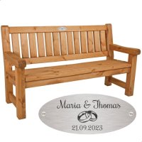 Bank zur Silberhochzeit mit Gravur-Schild zB Ringe...