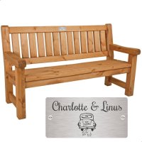 Bank für Paare zur Hochzeit mit Gravur-Schild zB...