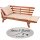 Hochzeitsbank mit Gravur-Schild zB Herz Schweif (Namen), Klappbank Fortuna 2-Sitzer Holz-Bank 162cm inkl. Auflage, Edelstahlschild personalisiert, Geschenk zur Hochzeit