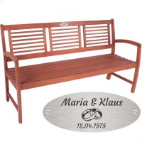 Goldene Hochzeit Bank mit Gravur-Schild zB Ringe...