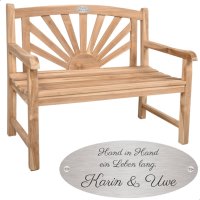 Goldene Hochzeit Bank mit Gravur-Schild zB Wunschtext...