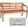 Rentnerbank mit Gravur-Schild zB Living legend (Namen), 3-Sitzer Holz-Bank Moyo natur-antik 150cm, Edelstahlschild personalisiert, Geschenk zum Ruhestand