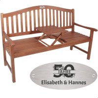 Goldene Hochzeit Bank mit Gravur-Schild zB Zahl (Namen),...