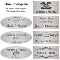 Bank zur Silberhochzeit mit Gravur-Schild zB. Zahl...
