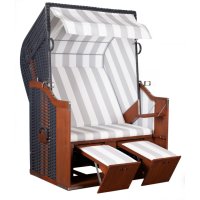 deVries Profi-Strandkorb Ostsee Poel PVC Anthrazit Des....