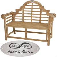 Bank zur Hochzeit mit Gravur-Schild zB Unendlichkeit...