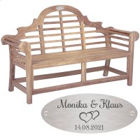 Goldene Hochzeit Bank mit Gravur-Schild zB Herzen...