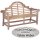 Rentnerbank mit Gravur-Schild zB Legende im Ruhestand (Name), 3-Sitzer Gartenbank Picadilli 166cm Teakholz, Edelstahlschild personalisiert, Geschenk zur Rente