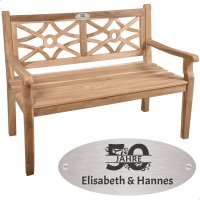 Goldene Hochzeit Bank mit Gravur-Schild zB Zahl (Namen),...