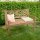 Goldene Hochzeit Bank mit Gravur-Schild zB Zahl (Namen), 2-Sitzer Gartenbank Sayang 120cm Teakholz, Edelstahlschild personalisiert, Geschenk zur Goldhochzeit