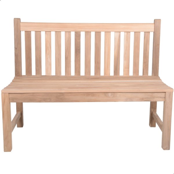 Bank zur Silberhochzeit mit Gravur-Schild zB Lieblingsplatz (Namen), 2-Sitzer Gartenbank Solo 120cm Teakholz, Edelstahlschild personalisiert, Geschenk 25. Hochzeitstag