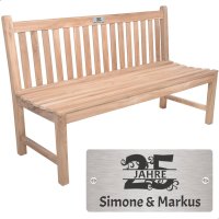 Bank zur Silberhochzeit mit Gravur-Schild zB Zahl...