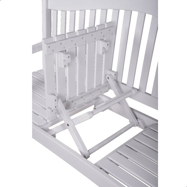 Hochzeitsbank mit Gravur-Schild zB Herzen (Namen/Datum), 2-3 Sitzer Klapptisch Gartenbank Singapur 150cm weiß, Edelstahlschild personalisiert, Geschenk zur Vermählung