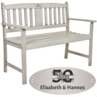 Goldene Hochzeit Bank mit Gravur-Schild zB Zahl (Namen),...