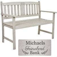 Rentnerbank mit Gravur-Schild zB Feierabend Bank (Namen),...