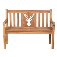 deVries Gartenbank Hirsch 120cm Teakholz Bank 2-Sitzer