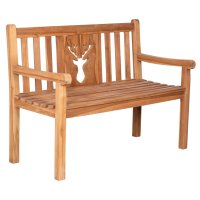 deVries Gartenbank Hirsch 120cm Teakholz Bank 2-Sitzer