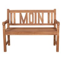deVries Gartenbank Moin 120cm Teakholz Bank 2-Sitzer