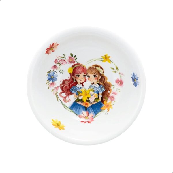 Kinderset Prinzessin 7tlg mit Gravur (zB Namen) personalisiertes Kinderbesteck + Kindergeschirr