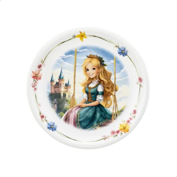 Kinderset Prinzessin 7tlg mit Gravur (zB Namen) personalisiertes Kinderbesteck + Kindergeschirr