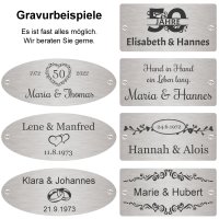 Bank zu Goldhochzeit mit Gravur-Schild zB Ranken (Namen)...