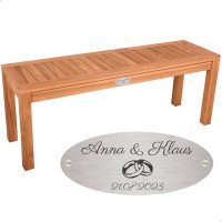 Goldene Hochzeit Bank mit Gravur-Schild zB Ringe...