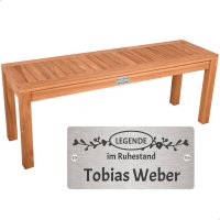 Rentnerbank mit Gravur-Schild zB Legende im Ruhestand...