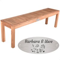 Goldene Hochzeit Bank mit Gravur-Schild zB Blumenwiese...