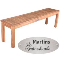 Bank zum Ruhestand mit Gravur-Schild zB Krone Rentnerbank...