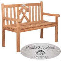 Silber Hochzeit Bank mit Gravur-Schild zB Ringe (Namen),...