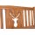 Bank zum Ruhestand mit Gravur-Schild zB Lieblingsplatz (Name), 2-Sitzer Gartenbank Hirsch 120cm Teakholz, Edelstahlschild personalisiert, Geschenk zur Rente