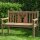 Bank zum Ruhestand mit Gravur-Schild zB Lieblingsplatz (Name), 2-Sitzer Gartenbank Hirsch 120cm Teakholz, Edelstahlschild personalisiert, Geschenk zur Rente