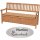 Bank zum Ruhestand mit Gravur-Schild zB Krone Rentnerbank (Namen), 3-Sitzer Holz-Bank Houston mit Staufach Truhenbank 157cm, Edelstahlschild personalisiert, Geschenkidee