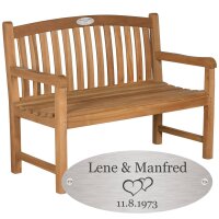 Personalisierte Bank zur Hochzeit mit Gravur-Schild aus...