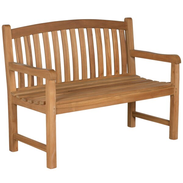 Personalisierte Bank zur Goldenen Hochzeit mit Gravur-Schild aus Edelstahl | Robuste Gartenbank Collingham 120cm | Motiv Herz mit Zahl – Teak Geschenk