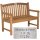 Personalisierte Bank mit Gravur-Schild aus Edelstahl | Robuste Gartenbank Collingham 120cm | Massivholz 2-Sitzer Teak-Bank hochwertige Geschenk-Idee